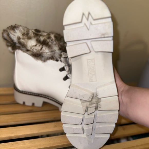 White Lace Up Boots - Picture 2 of 2